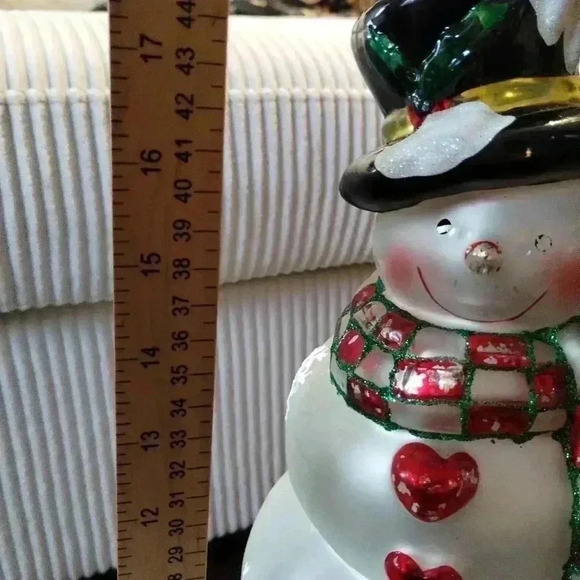 Thomas Pacconi Classics Blown Glass Collectible Snowman Statue 14” - Picture 16 of 16